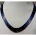 Beautiful 4 Line 115.00 CTS Real Blue Sapphire Diamond Cut Beads NECKLACE